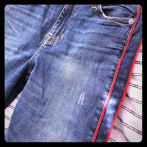 Red Stripe Jeans - Picture 2 of 3